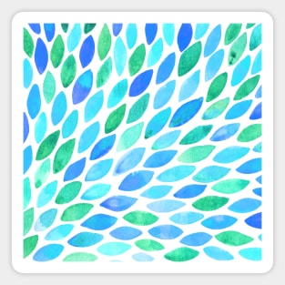 Watercolor brush strokes burst - turquoise and blue Magnet
